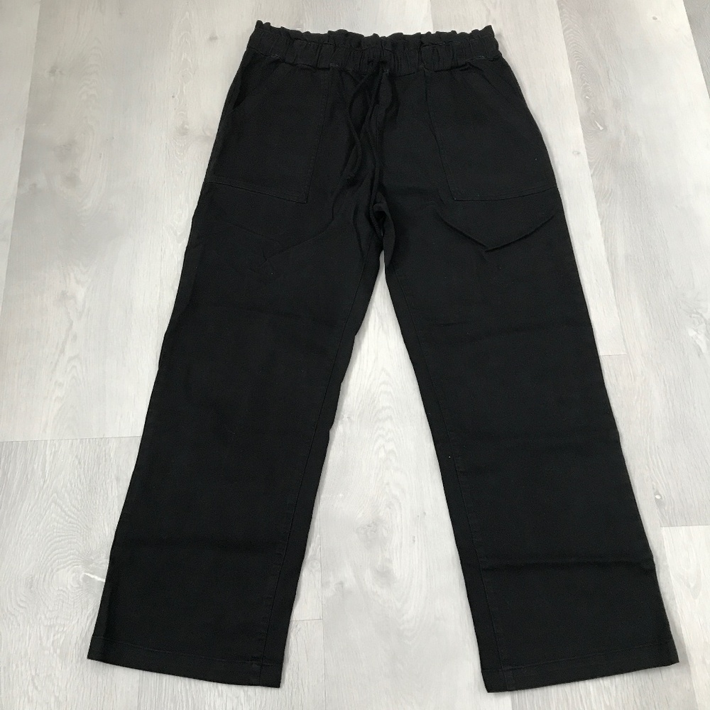 ELECTRIC & ROSE BLACK DENIM JEANS WIDE LEG ELASTIC WAISTBAND XL